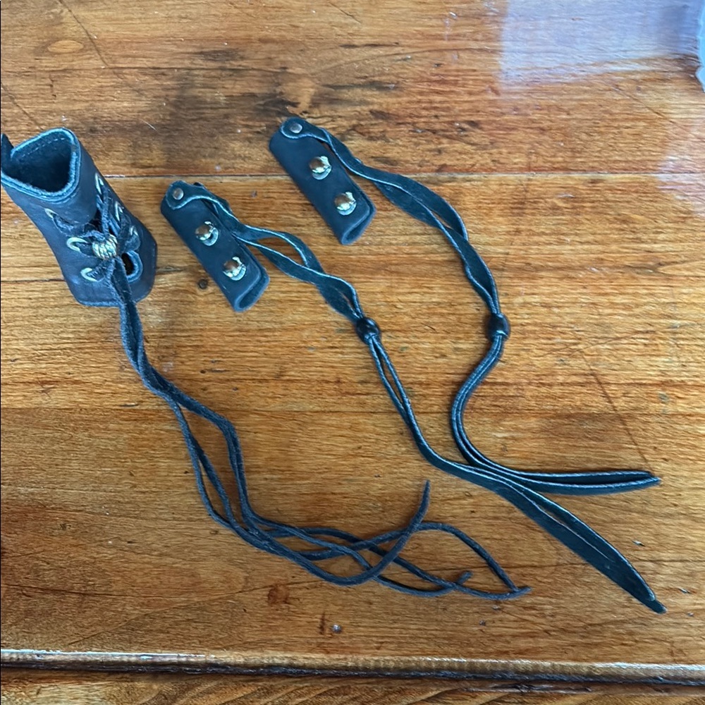 Black Leather Western Biker Hair Accessories